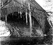 Leawood Aqueduct caused Jessop problems when he was building it and it delayed the opening of the canal until 1794. In the 1960s, before it was lined with plastic sheeting, it used to leak - which was particularly noticeable in winter. (photo - Frank Rodgers)