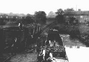 Hartshay Wharf in about 1900. The wharf took originally took coal via horse-drawn plateways from an old colliery close to Pentrich village, but later a standard gauge line was put in to allow access to the Ambergate & Pye Bridge branch of the MR, and also to the newer 'Pentrich Colliery' at Hammersmith (now the site of Geeson's scrap yard). (Patrick Morriss)