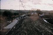 All this was swept away when the new section of A610 was built from the new junction with the A38. This shows drainage work taking place before physical work began - the shed on the left of the picture was used by BW