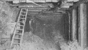 Photo taken 22nd June 1909 when the canal was drained showing work in progress inside the tunnel