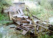 The bridge was cut up on site. This picture is of particular interest as it shows the simple construction of this Butterley-built bridge, the "kit of parts"-style design being used extensively in post WWII Europe to replace war-damaged bridges. It wouldn't be too difficult to recreate