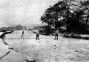 Taking advantage of winters as they used to be at Langley Mill, just above the lock. In the background are the former Beggarlee Wharf where the last coal traffic was loaded and the Great Northern Railway bridge, now the A610 embankment. The dress suggests 1960s. Could this be the big freeze of 1962/3? (Courtesy Brian Key)