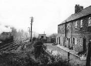 This photograph is of Top Row and shows how near it was to the railway line. <em>(Kindly supplied by the Pinxton & South Normanton Local History Society</em>