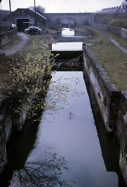 Ironville, Lock 3, with former Pottery on left before Bridge 36 (1968)