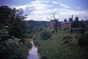 Houses at Golden Valley, viewed from footbridge 35 (1966)