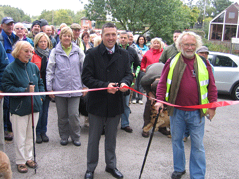 Cutting the ribbon