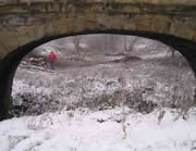 Looking under the arch of the junction bridge, there's room for a canal again.