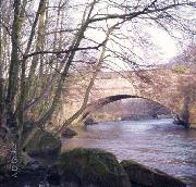 Leawood Aqueduct. An 80 yard span, which carries the canal at approximately 260ft above sea level, and 30ft above the River Derwent. (ADS)