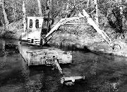 The floating machine seen near the spillway, about 200 yards east of the "Gregory Nip" (the stop plank narrows).