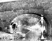 This is a classic shot of the boat horse 'Tina' working the "John Gray" through Bridge 1. This was taken in the mid 1980s.