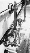 The steam cylinder end of the Beam, showing the parallel motion. Also visible is the steam cylinder and the valve gear. This photo was probably taken around 1979/80.