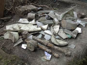 Some of the 'archaelogical finds' that came out of the excavation. Evidently none were too valuable - most went straight back again!!