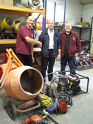 Before the camp starts Matthew (L) and George Rogers (R) collect the tools that had been kindly loaned free of charge by Speedy Hire. Photo: George Rogers 