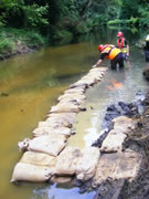 The dam grows throughout the day. Photo: Squidge Scicluna