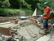 Pouring the main concrete slab. Photo: Alan Lines